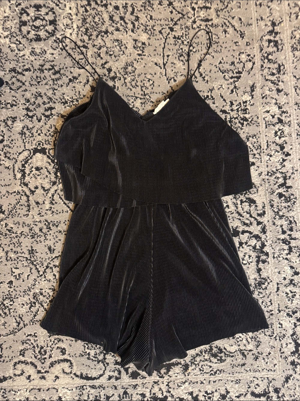 Black urban outfitters Pleated Spaghetti Strap Romper